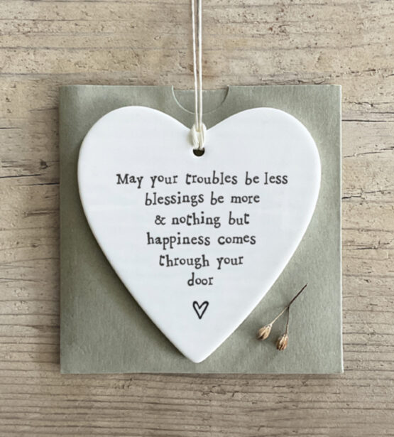 4216 Porcelain round heart-May your troubles be less